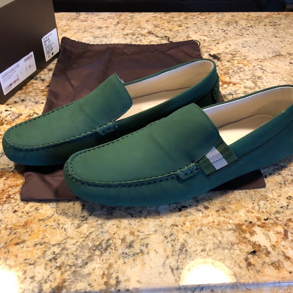 Green Gucci Loafers Brand New Never Worn